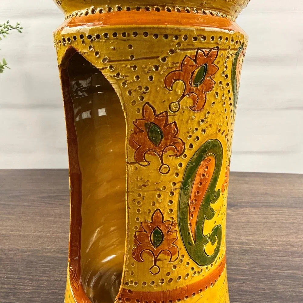 Bitossi Liberty Candle Holder Yellow Italian Pottery Rosenthal Netter